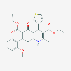 molecular formula C27H29NO6S B303782 Diethyl 7-(2-methoxyphenyl)-2-methyl-5-oxo-4-(3-thienyl)-1,4,5,6,7,8-hexahydro-3,6-quinolinedicarboxylate 