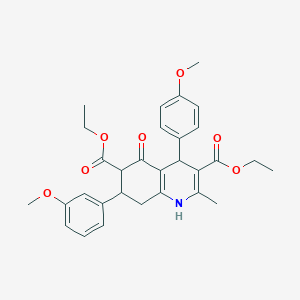 molecular formula C30H33NO7 B303784 Diethyl 7-(3-methoxyphenyl)-4-(4-methoxyphenyl)-2-methyl-5-oxo-1,4,5,6,7,8-hexahydro-3,6-quinolinedicarboxylate 