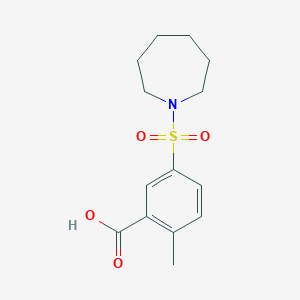 molecular formula C14H19NO4S B3037840 5-(氮杂环-1-基磺酰基)-2-甲基苯甲酸 CAS No. 637320-93-5