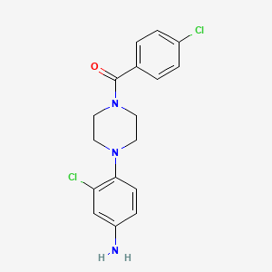 molecular formula C17H17Cl2N3O B3037847 (4-(4-Amino-2-chlorophenyl)piperazin-1-yl)(4-chlorophenyl)methanone CAS No. 640759-18-8