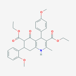 molecular formula C30H33NO7 B303785 Diethyl 7-(2-methoxyphenyl)-4-(4-methoxyphenyl)-2-methyl-5-oxo-1,4,5,6,7,8-hexahydro-3,6-quinolinedicarboxylate 