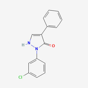 molecular formula C15H11ClN2O B3037850 2-(3-chlorophenyl)-4-phenyl-1,2-dihydro-3H-pyrazol-3-one CAS No. 64124-08-9