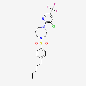 1-[3-Chloro-5-(trifluoromethyl)pyridin-2-yl]-4-[(4-pentylphenyl)sulphonyl]-1,4-diazepane