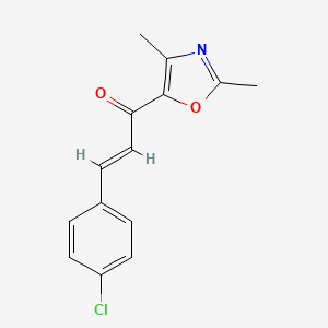 molecular formula C14H12ClNO2 B3037869 3-(4-Chlorophenyl)-1-(2,4-dimethyl-1,3-oxazol-5-yl)prop-2-en-1-one CAS No. 649699-16-1