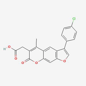 molecular formula C20H13ClO5 B3037907 2-[3-(4-chlorophenyl)-5-methyl-7-oxo-7H-furo[3,2-g]chromen-6-yl]acetic acid CAS No. 664366-15-8