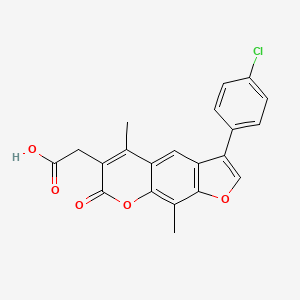 molecular formula C21H15ClO5 B3037908 [3-(4-chlorophenyl)-5,9-dimethyl-7-oxo-7H-furo[3,2-g]chromen-6-yl]acetic acid CAS No. 664366-16-9
