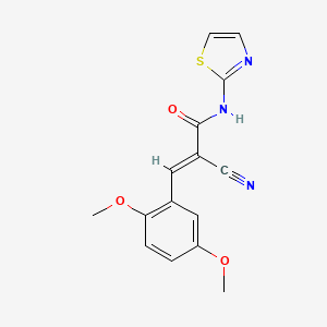 (2E)-2-cyano-3-(2,5-dimethoxyphenyl)-N-(1,3-thiazol-2-yl)prop-2-enamide
