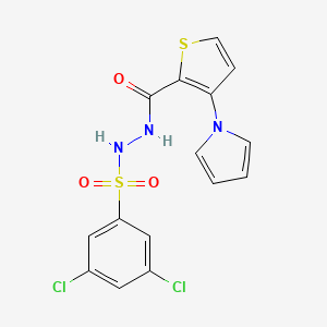 molecular formula C15H11Cl2N3O3S2 B3037925 3,5-二氯-N'-{[3-(1H-吡咯-1-基)-2-噻吩基]羰基}苯磺酰肼 CAS No. 672925-25-6