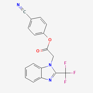 4-cyanophenyl 2-[2-(trifluoromethyl)-1H-1,3-benzimidazol-1-yl]acetate