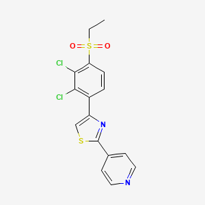 molecular formula C16H12Cl2N2O2S2 B3037936 4-{4-[2,3-Dichloro-4-(ethylsulfonyl)phenyl]-1,3-thiazol-2-yl}pyridine CAS No. 672951-46-1