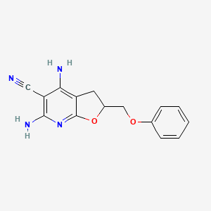 molecular formula C15H14N4O2 B3037938 4,6-二氨基-2-(苯氧基甲基)-2,3-二氢呋喃[2,3-b]吡啶-5-腈 CAS No. 672951-59-6