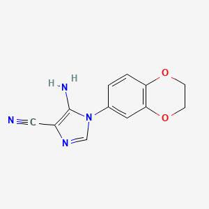 molecular formula C12H10N4O2 B3037943 5-amino-1-(2,3-dihydro-1,4-benzodioxin-6-yl)-1H-imidazole-4-carbonitrile CAS No. 672952-03-3
