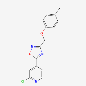 molecular formula C15H12ClN3O2 B3037962 5-(2-氯-4-吡啶基)-3-[(4-甲氧基苯氧基)甲基]-1,2,4-恶二唑 CAS No. 680216-74-4