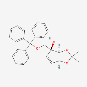 molecular formula C28H28O4 B3037965 (3aS,4S,6aS)-2,2-dimethyl-4-((trityloxy)methyl)-4,6a-dihydro-3aH-cyclopenta[d][1,3]dioxol-4-ol CAS No. 681854-00-2