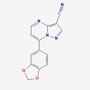 molecular formula C14H8N4O2 B3037970 7-(1,3-Benzodioxol-5-yl)pyrazolo[1,5-a]pyrimidine-3-carbonitrile CAS No. 685106-66-5