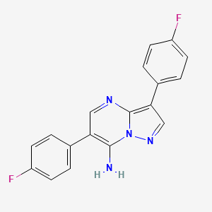 molecular formula C18H12F2N4 B3037971 3,6-Bis(4-fluorophenyl)pyrazolo[1,5-a]pyrimidin-7-amine CAS No. 685106-99-4