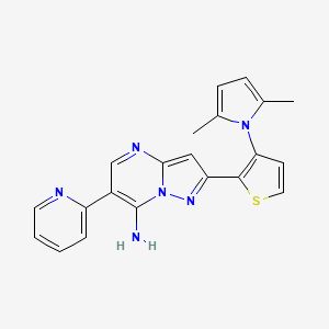 2-[3-(2,5-dimethyl-1H-pyrrol-1-yl)-2-thienyl]-6-(2-pyridinyl)pyrazolo[1,5-a]pyrimidin-7-amine