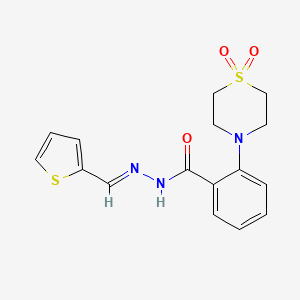 2-(1,1-dioxo-1lambda~6~,4-thiazinan-4-yl)-N'-[(E)-2-thienylmethylidene]benzenecarbohydrazide