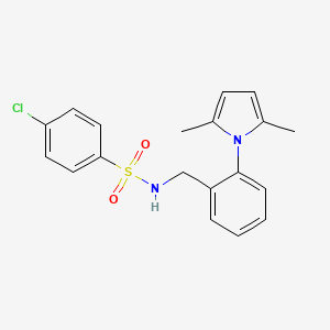 molecular formula C19H19ClN2O2S B3038003 4-chloro-N-[2-(2,5-dimethyl-1H-pyrrol-1-yl)benzyl]benzenesulfonamide CAS No. 691873-30-0