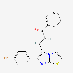 (E)-3-[6-(4-bromophenyl)imidazo[2,1-b][1,3]thiazol-5-yl]-1-(4-methylphenyl)prop-2-en-1-one