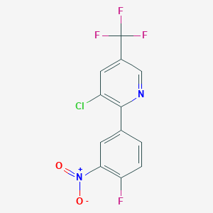 molecular formula C12H5ClF4N2O2 B3038024 3-Chloro-2-(4-fluoro-3-nitrophenyl)-5-(trifluoromethyl)pyridine CAS No. 699011-29-5
