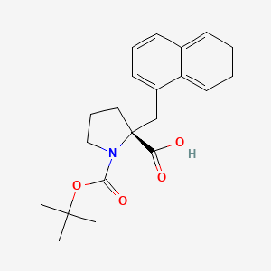 molecular formula C21H25NO4 B3038039 (R)-1-(tert-Butoxycarbonyl)-2-(naphthalen-1-ylmethyl)pyrrolidine-2-carboxylic acid CAS No. 706806-79-3