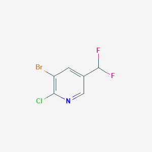 molecular formula C6H3BrClF2N B3038054 3-Bromo-2-chloro-5-(difluoromethyl)pyridine CAS No. 71702-02-8