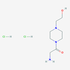 molecular formula C8H19Cl2N3O2 B3038056 2-Amino-1-[4-(2-hydroxy-ethyl)-piperazin-1-yl]-ethanone dihydrochloride CAS No. 717904-39-7