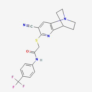 molecular formula C20H17F3N4OS B3038074 2-[(7-cyano-3,4-dihydro-2H-1,4-ethano-1,5-naphthyridin-6-yl)sulfanyl]-N-[4-(trifluoromethyl)phenyl]acetamide CAS No. 728003-20-1