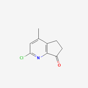 molecular formula C9H8ClNO B3038106 2-Chloro-4-methyl-5,6-dihydro-7H-cyclopenta[b]pyridin-7-one CAS No. 745075-82-5