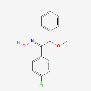 molecular formula C15H14ClNO2 B3038108 1-(4-Chlorophenyl)-2-methoxy-2-phenyl-1-ethanone oxime CAS No. 74613-68-6