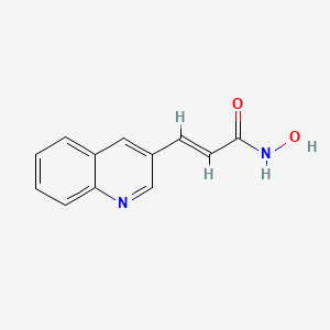 molecular formula C12H10N2O2 B3038117 (E)-N-hydroxy-3-quinolin-3-ylprop-2-enamide CAS No. 755036-19-2