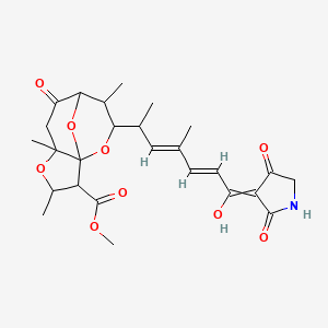 molecular formula C26H33NO9 B3038171 Methyl 10-[(3E,5E)-7-(2,4-dioxopyrrolidin-3-ylidene)-7-hydroxy-4-methylhepta-3,5-dien-2-yl]-3,5,9-trimethyl-7-oxo-4,11,12-trioxatricyclo[6.3.1.01,5]dodecane-2-carboxylate CAS No. 78339-49-8