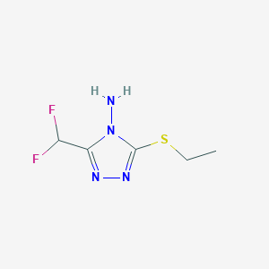 molecular formula C5H8F2N4S B3038244 3-(difluoromethyl)-5-(ethylthio)-4H-1,2,4-triazol-4-amine CAS No. 832737-84-5