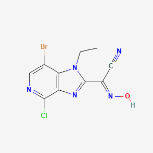 (E)-7-bromo-4-chloro-1-ethyl-N-hydroxy-1H-imidazo[4,5-c]pyridine-2-carbimidoyl cyanide