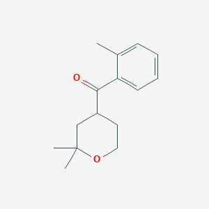 molecular formula C15H20O2 B3038264 (2,2-dimethyltetrahydro-2H-pyran-4-yl)(o-tolyl)methanone CAS No. 84360-53-2