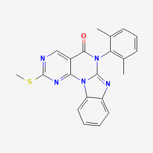 molecular formula C21H17N5OS B3038276 6-(2,6-Dimethylphenyl)-2-(methylthio)pyrimido[5',4':5,6]pyrimido[1,2-a]benzimidazol-5(6H)-one CAS No. 847950-97-4