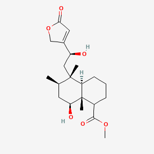 molecular formula C21H32O6 B3038295 Methyl (4aR,5S,6R,8S,8aR)-8-hydroxy-5-[(2S)-2-hydroxy-2-(5-oxo-2H-furan-3-yl)ethyl]-5,6,8a-trimethyl-1,2,3,4,4a,6,7,8-octahydronaphthalene-1-carboxylate CAS No. 853247-65-1