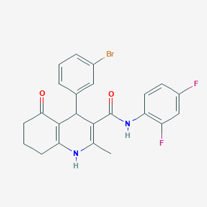 molecular formula C23H19BrF2N2O2 B303831 4-(3-bromophenyl)-N-(2,4-difluorophenyl)-2-methyl-5-oxo-1,4,5,6,7,8-hexahydro-3-quinolinecarboxamide 
