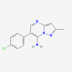 molecular formula C13H11ClN4 B3038319 6-(4-氯苯基)-2-甲基吡唑并[1,5-a]嘧啶-7-胺 CAS No. 85841-04-9