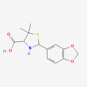molecular formula C13H15NO4S B3038322 2-(1,3-苯并二氧杂环-5-基)-5,5-二甲基-1,3-噻唑烷-4-羧酸 CAS No. 85929-50-6