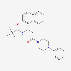 2,2-dimethyl-N-[1-(1-naphthyl)-3-oxo-3-(4-phenylpiperazino)propyl]propanamide
