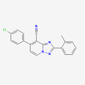 molecular formula C20H13ClN4 B3038338 7-(4-氯苯基)-2-(2-甲基苯基)-[1,2,4]三唑并[1,5-a]吡啶-8-腈 CAS No. 860611-21-8