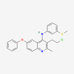 3-(2-chloroethyl)-2-methyl-N-[3-(methylsulfanyl)phenyl]-6-phenoxy-4-quinolinamine