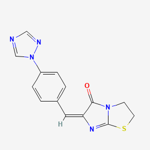 (6E)-6-[[4-(1,2,4-triazol-1-yl)phenyl]methylidene]-2,3-dihydroimidazo[2,1-b][1,3]thiazol-5-one