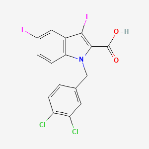 molecular formula C16H9Cl2I2NO2 B3038349 1-(3,4-dichlorobenzyl)-3,5-diiodo-1H-indole-2-carboxylic acid CAS No. 860648-96-0