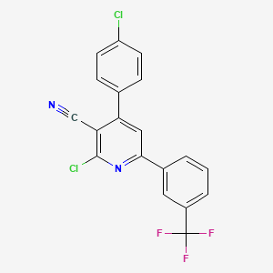 2-Chloro-4-(4-chlorophenyl)-6-[3-(trifluoromethyl)phenyl]nicotinonitrile