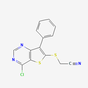 2-[(4-Chloro-7-phenylthieno[3,2-d]pyrimidin-6-yl)sulfanyl]acetonitrile