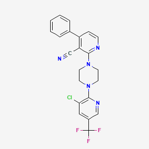 2-{4-[3-Chloro-5-(trifluoromethyl)pyridin-2-yl]piperazin-1-yl}-4-phenylpyridine-3-carbonitrile