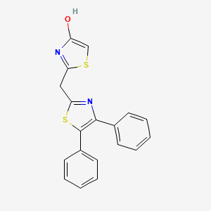 molecular formula C19H14N2OS2 B3038361 2-[(4,5-Diphenyl-1,3-thiazol-2-yl)methyl]-1,3-thiazol-4-ol CAS No. 860651-50-9